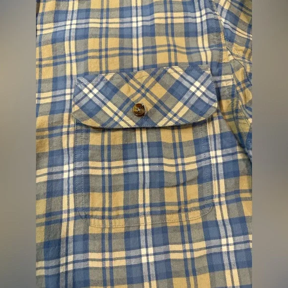 Venado Men’s Flannel Blue Plaid Button Down Shirt Long Sleeve 100% Cotton Large - Picture 6 of 15